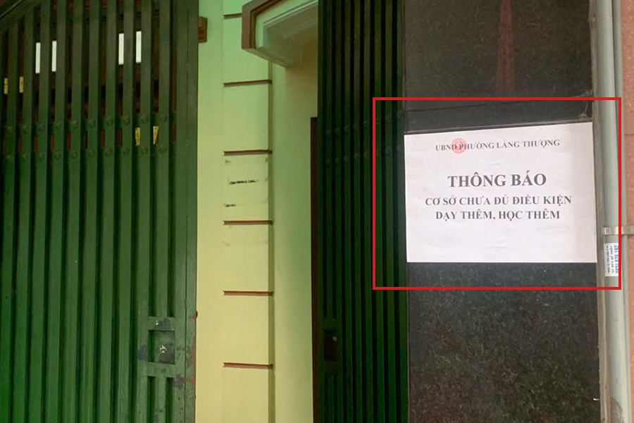 Se requeria un centro de tutoria en el distrito de Dong DA para suspender la operacion. Foto: Departamento de Educacion y Capacitacion de Hanoi