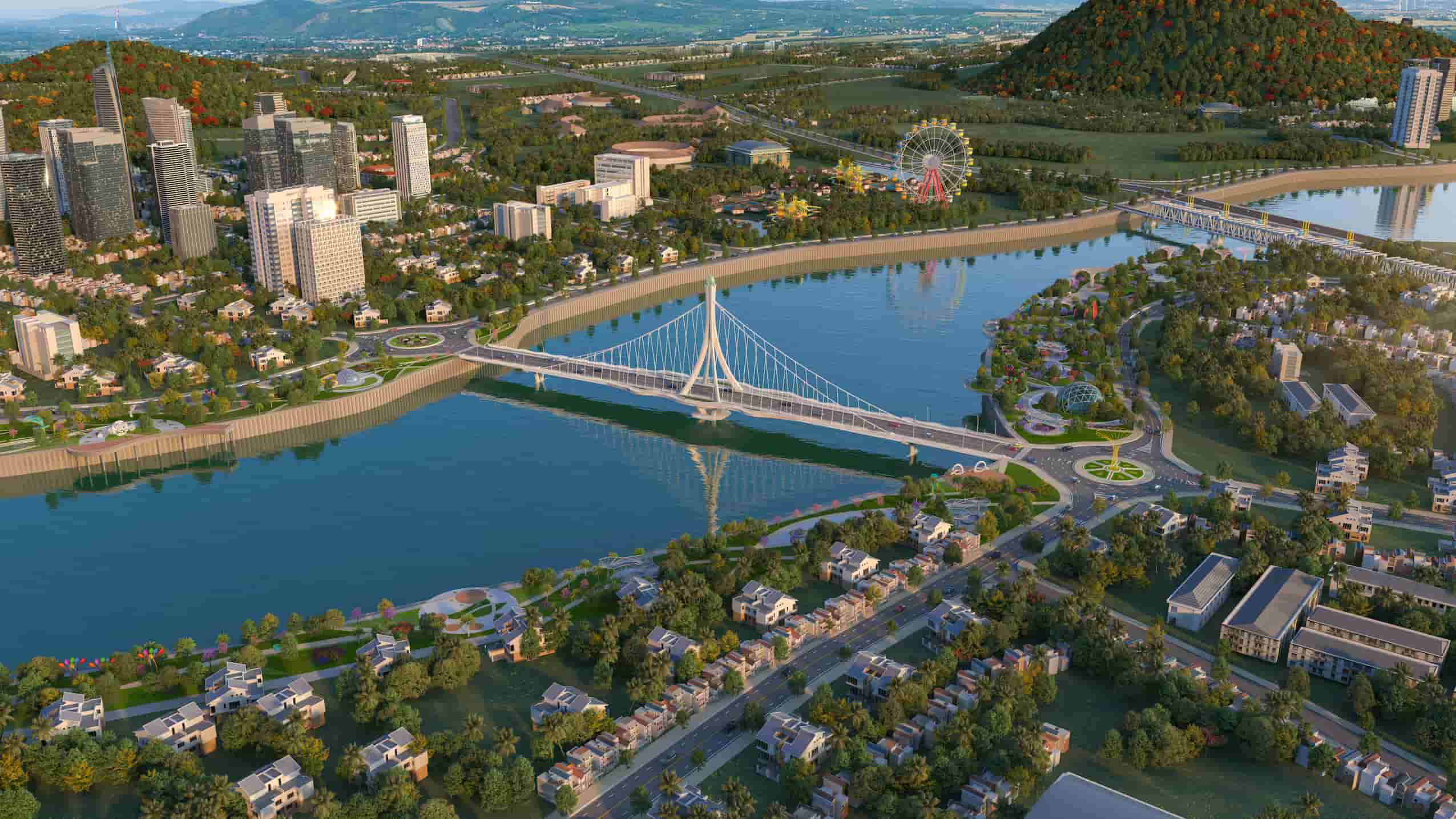 La localidad acaba de anunciar la arquitectura del puente Phu Kieng con una capital de VND 600 mil millones en NHA Trang. Foto: Huu Long