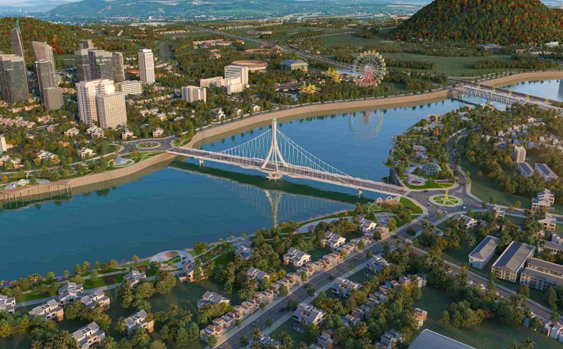 The locality has just announced the architecture of Phu Kieng Bridge with a capital of 600 billion VND in Nha Trang. Photo: Huu Long