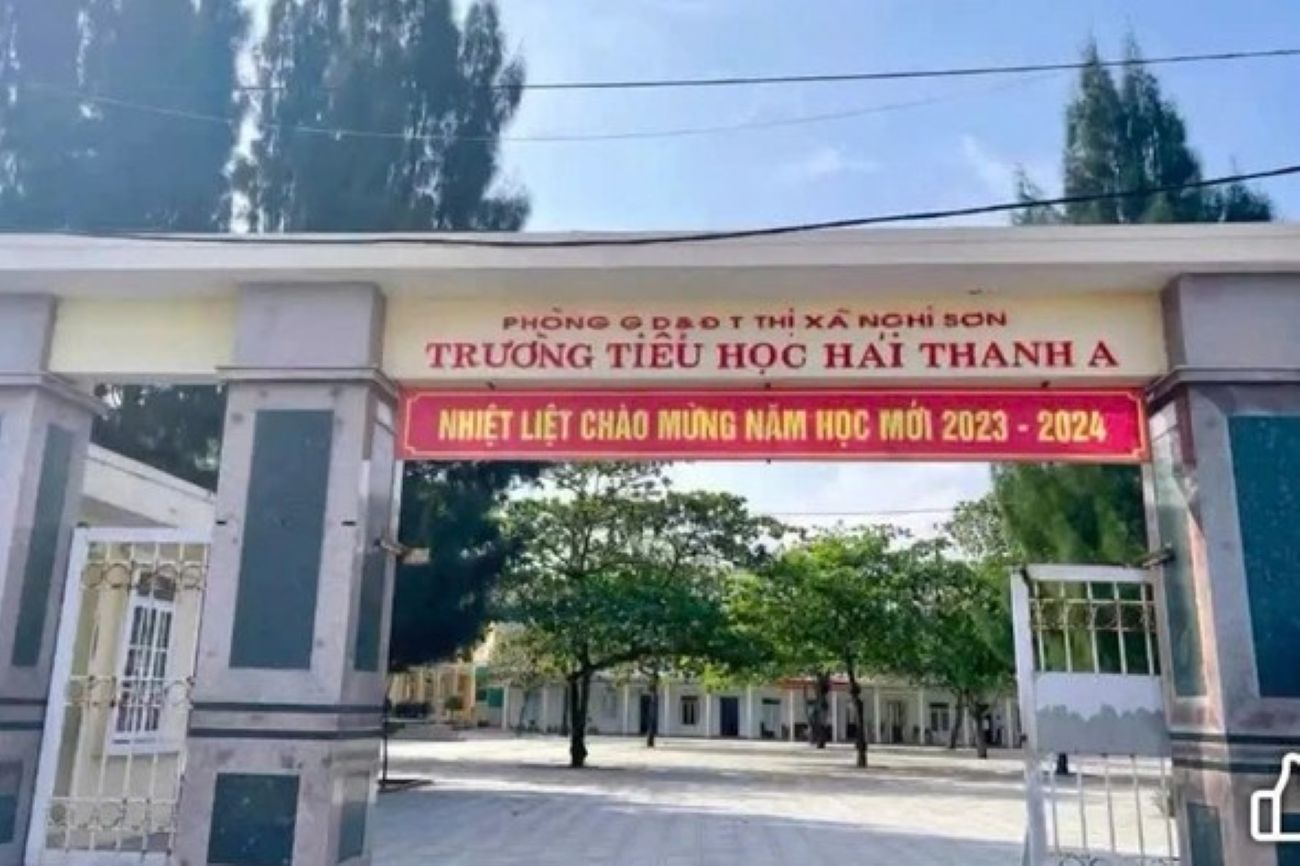 Trường Tiểu học Hải Thanh A (xã Hải Thanh, Nghi Sơn), Thanh Hóa bị phản ánh sử dụng hàng trăm triệu đồng quỹ phụ huynh. Ảnh: Trần Lâm