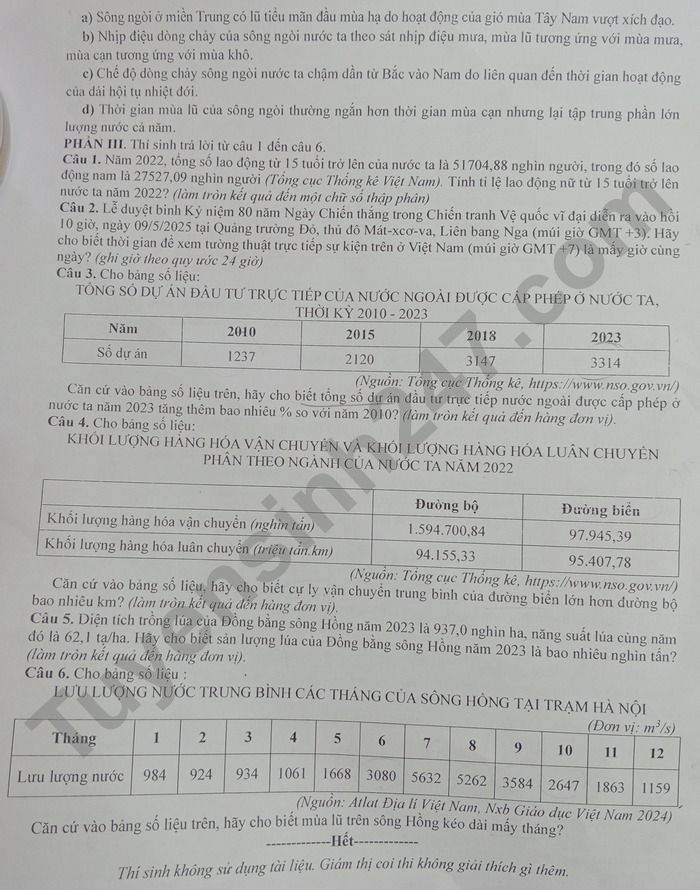 De thi thu tot nghiep THPT 2025 mon Dia li lan 2 - So GDDT Son La. Anh: Tuyensinh247  