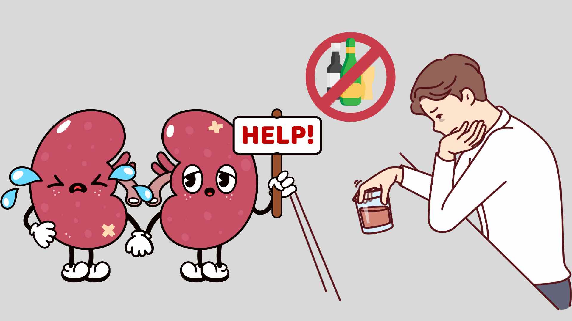 Drinking alcohol can damage the kidneys. Graphics: Ha May