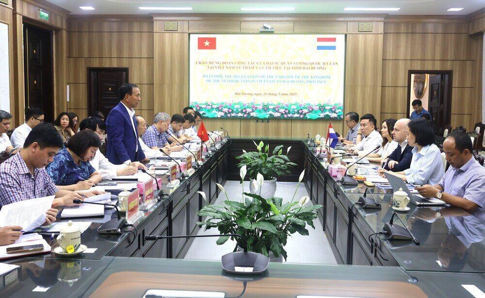 Cooperate with the Netherlands and Hai Duong to implement a regional wastewater treatment project. Photo: Hai Duong Provincial Portal