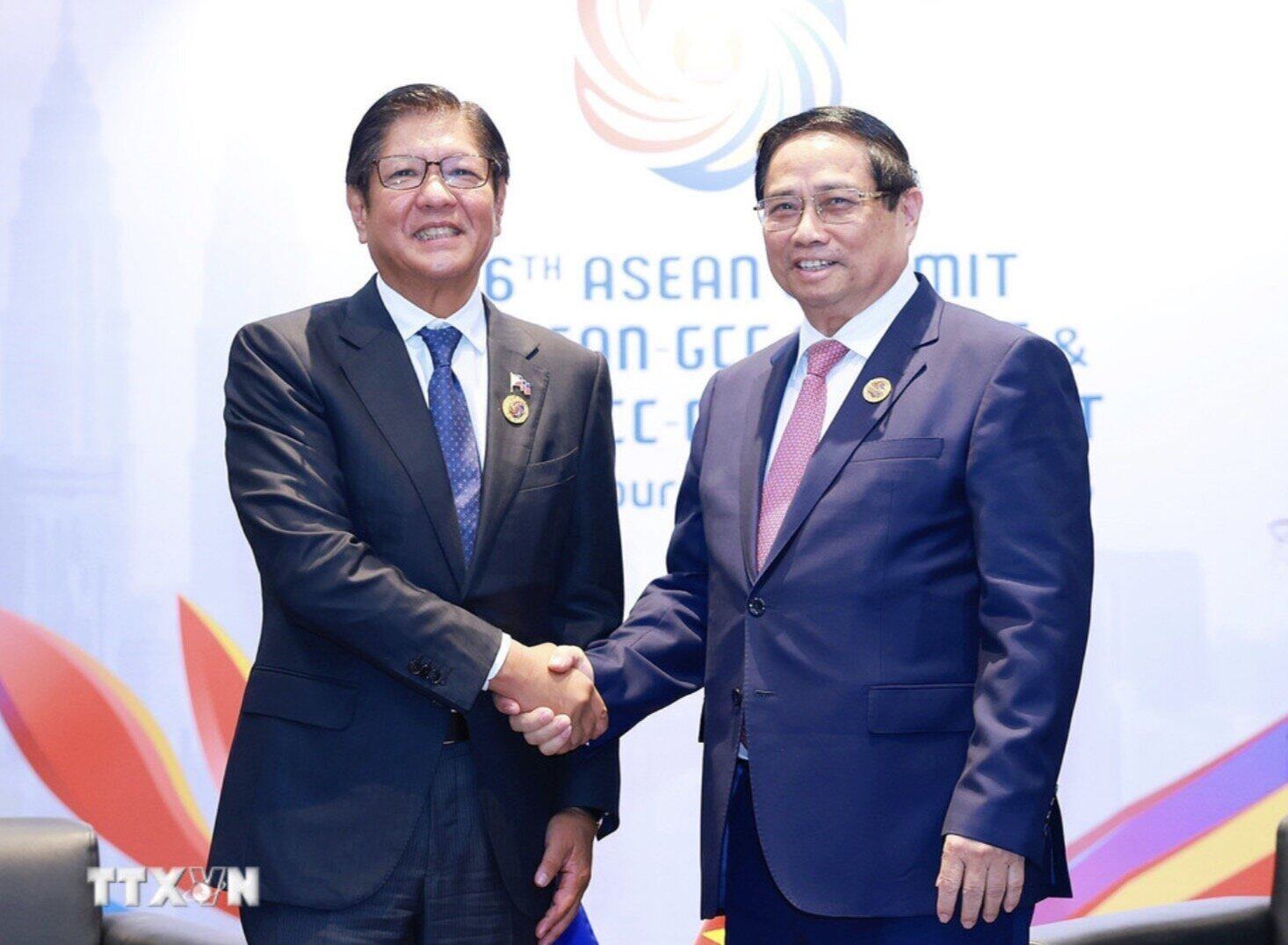 Politburo member, Prime Minister Pham Minh Chinh and President of the Philippines Ferdinand Romualdez Marcos Jr. Photo: VNA