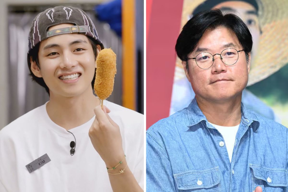 Singer V (BTS) and producer Na Yeong Seok. Photo: tvN Producer