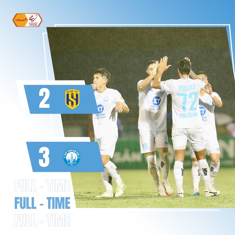 Nam Dinh gianh chien thang voi ti so 3-2. Anh: NDFC