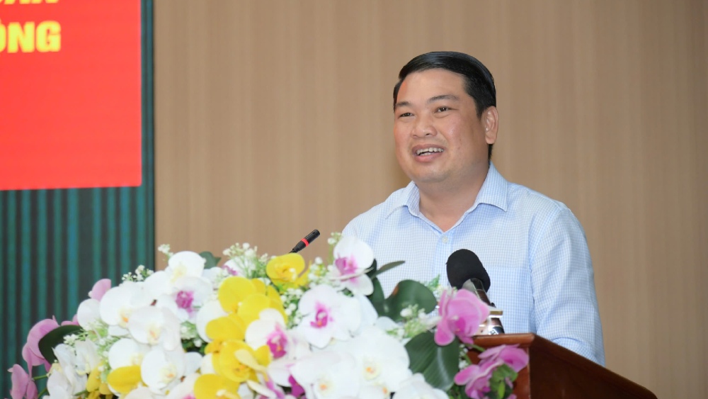 Pho Chu tich UBND tinh Kien Giang Le Trung Ho phat bieu chi dao tai hoi nghi. Anh: Phuong Vu