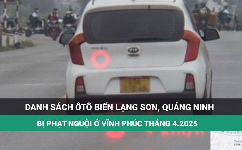 The owner of the Lang Son, Quang Ninh license plate car below went to the police to handle the fine
