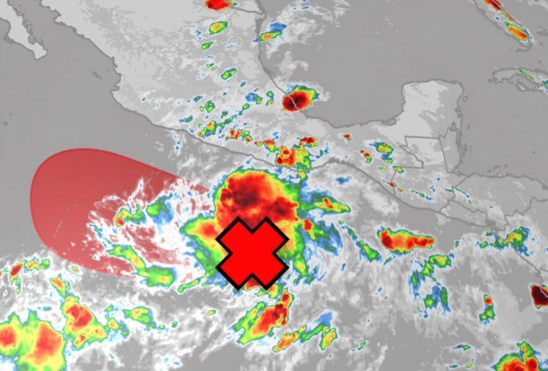 La baja presion del suroeste de Mexico puede convertirse en la tormenta numero 1 de la tormenta 2025 en el Pacifico Oriental. Foto: NHC
