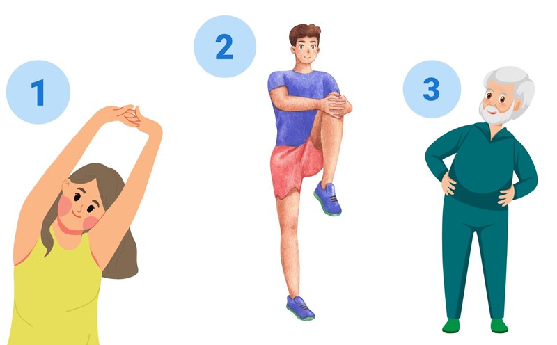 Morning muscle stretching exercises help increase metabolism. Graphics: Thanh Thanh