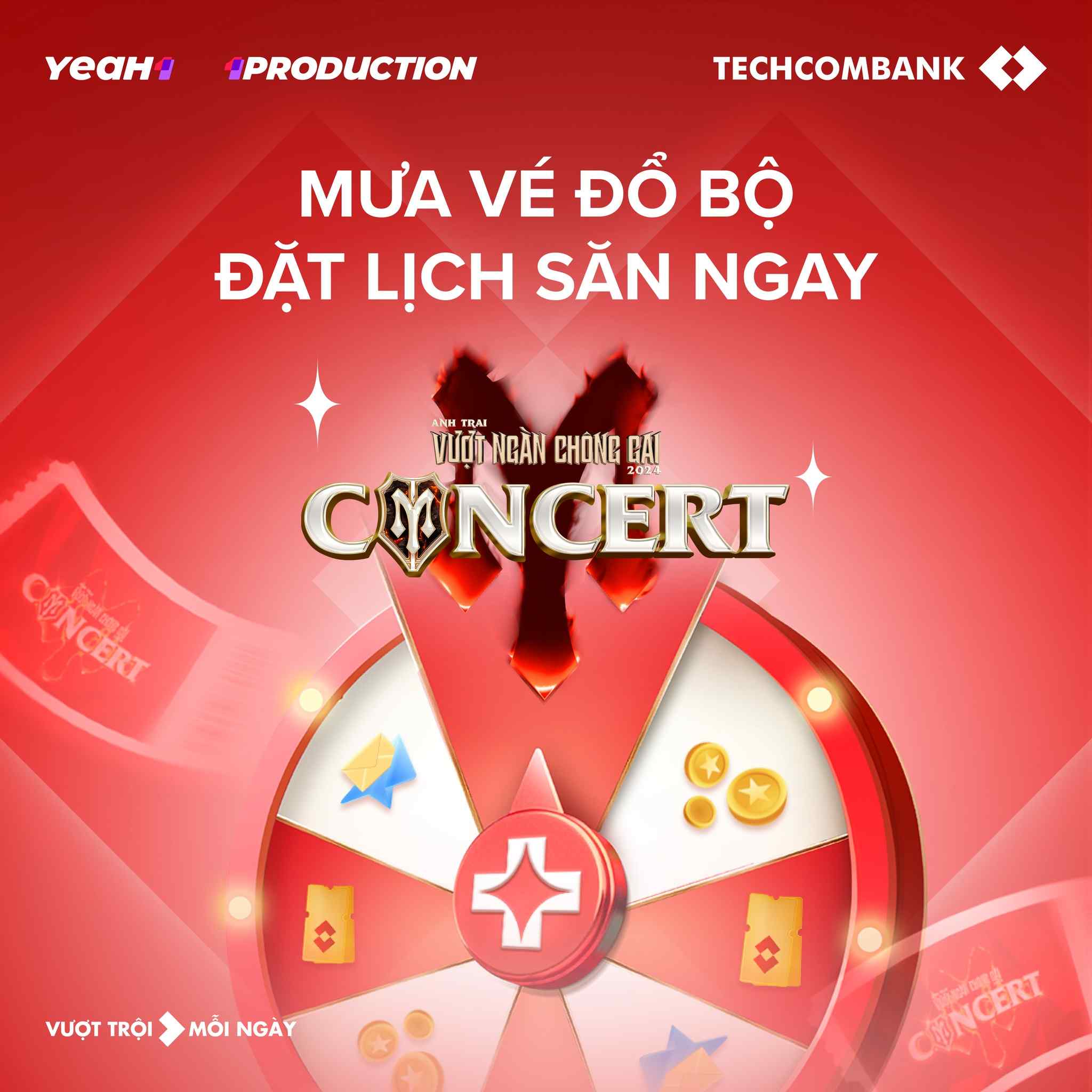 Techcombank dong hanh cung su kien am nhac “Anh trai vuot ngan chong gai” trong khuon kho chuong trinh “Sinh loi trung lon”, mang toi co hoi nhan ve concert hap dan cho khach hang. Anh: TCB