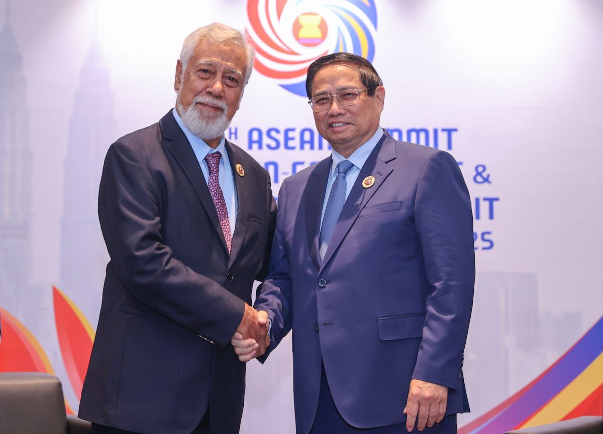 Politburo member, Prime Minister Pham Minh Chinh and Prime Minister of Timor-Leste Xanana gusmao. Photo: VGP