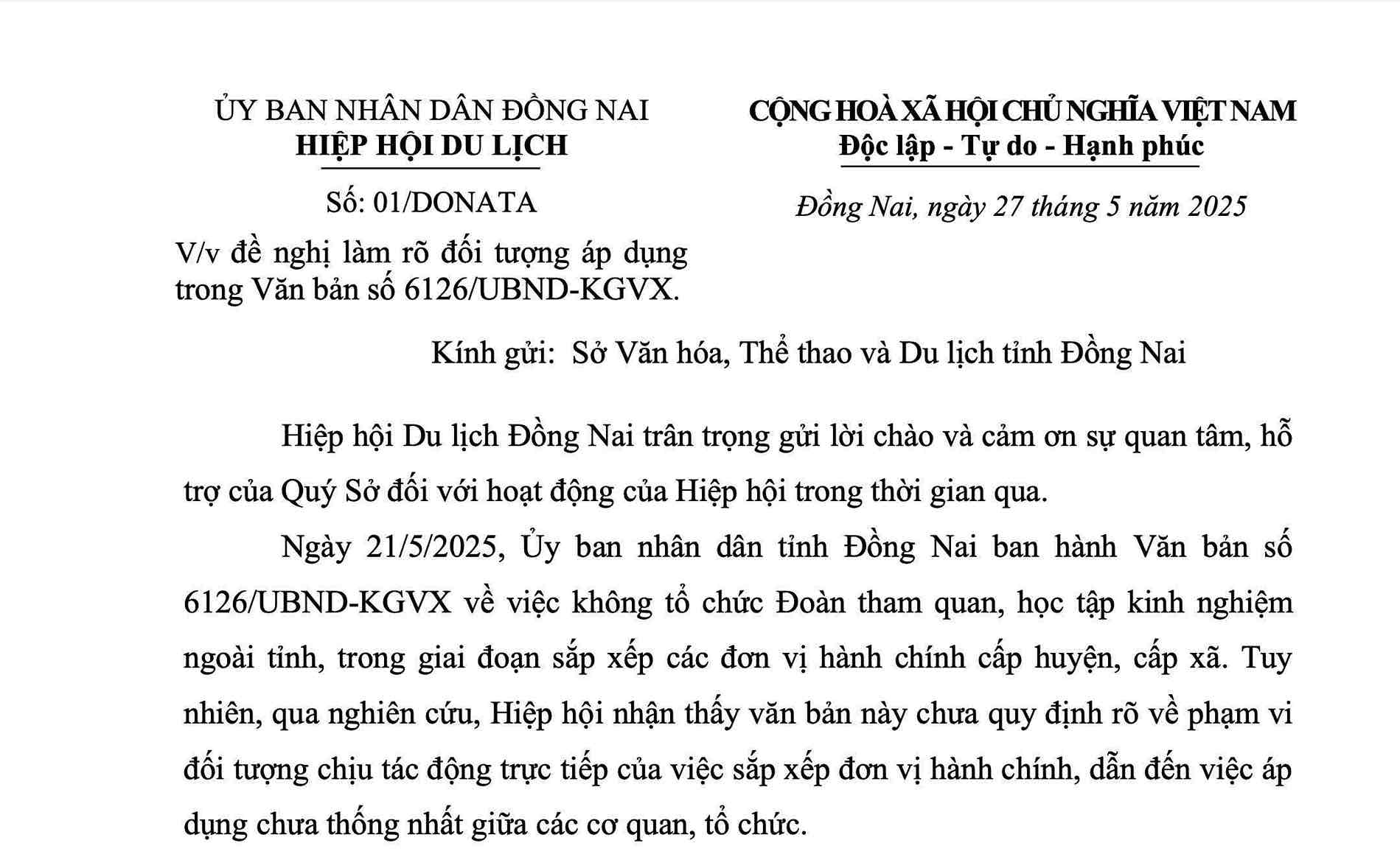 El documento de la Asociacion de Turismo de Dong Nai desea resolver problemas para establecer delegaciones experimentadas fuera de la provincia. Foto: HAC