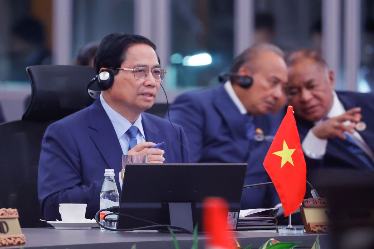 Politburo member and Prime Minister Pham Minh Chinh spoke at the 2nd ASEAN - Gulf Cooperation Council (GCC) Summit. Photo: VGP