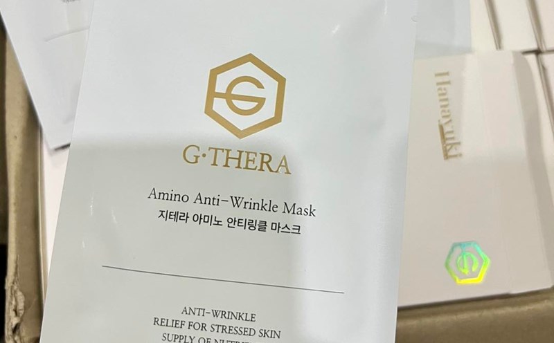 The Department suspended the circulation and nationwide recalled the G-Thera Amino Anti-Wrinkle Mask cosmetic product - this is a product of Doan Di Bang husband's company. Photo: Provided by HANAYUKI
