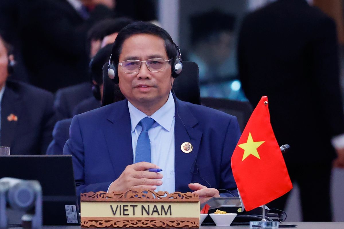 Politburo member and Prime Minister Pham Minh Chinh spoke at the ASEAN - GCC - China Summit. Photo: VGP