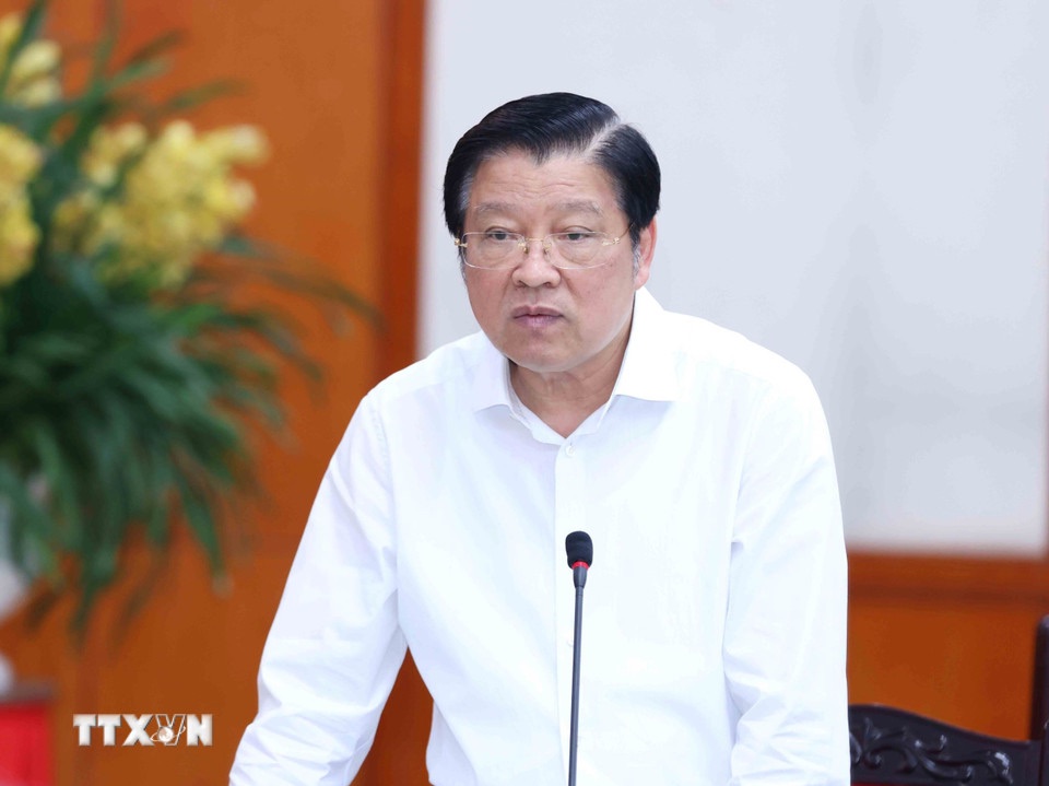Ủy viên Bộ Chính trị, Bí thư Trung ương Đảng, Trưởng Ban Nội chính Trung ương Phan Đình Trạc phát biểu. 