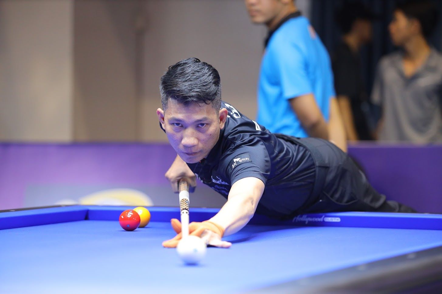 Co thu Ngo Dinh Nai the hien dung dang cap tai giai Billiards carom 3 bang quoc te SCTV Cup 2025. Anh: Tran Duyen