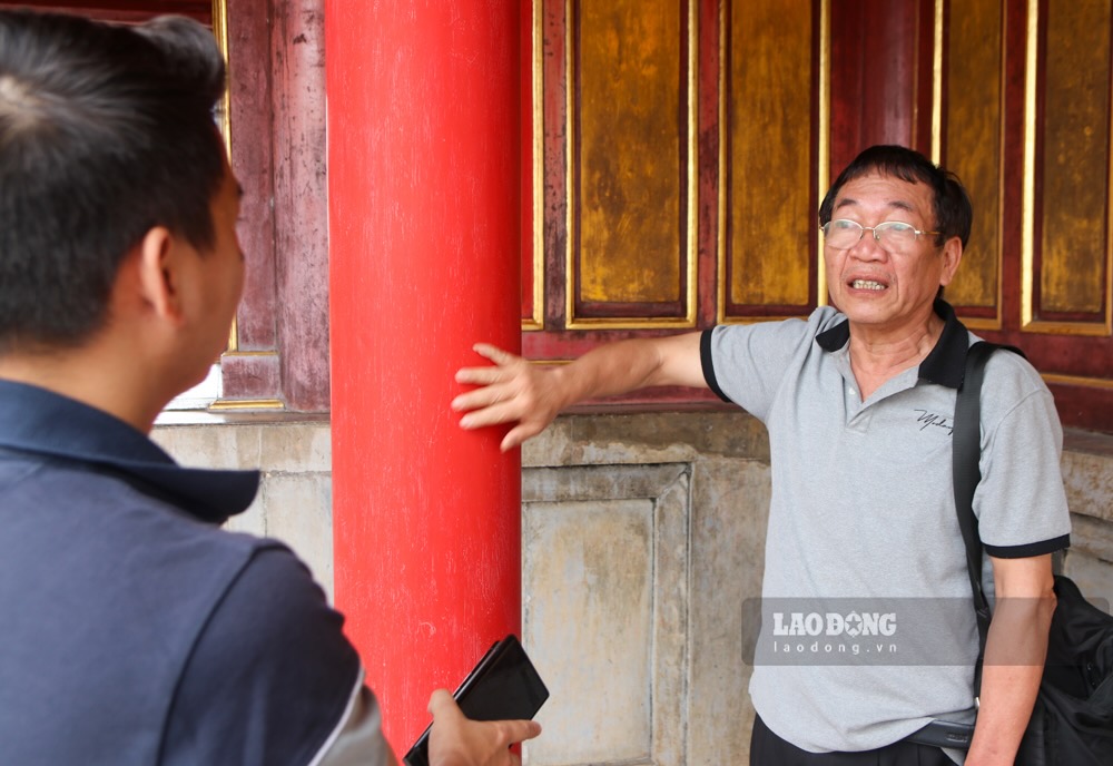 Ong Le Van Quang – dai dien don vi thuc hien trung tu lau Ngu Phung ly giai nguyen nhan khien lau Ngu Phung xuong cap. Anh: Nguyen Luan