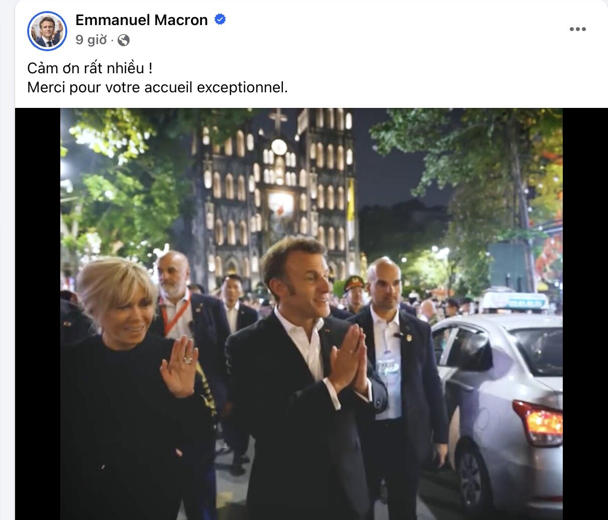 El presidente frances, Emmanuel Macron, publico un video gracias en FanPage. Fotos cortadas de FanPage