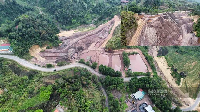 Đập bùn thải treo lơ lửng trên suối đầu nguồn ở Hà Giang