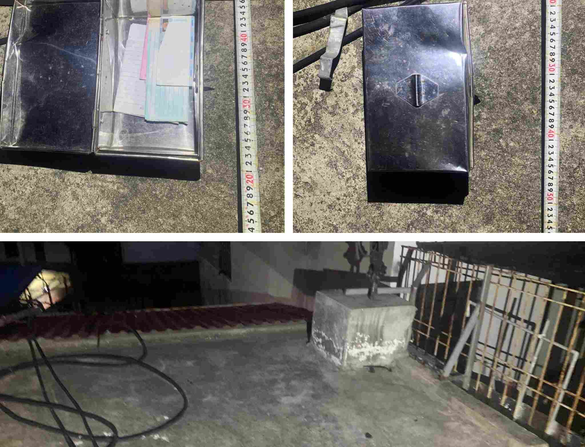 ​​​​​​Hiện trường, tang vật vụ trộm cắp 1,5 cây vàng và 120 triệu đồng ở phường Đằng Giang. Ảnh: Công an TP Hải Phòng