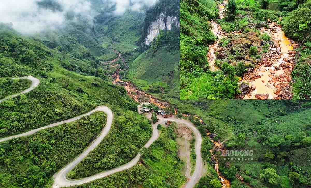 Suối Lũng Vầy đã bị đổi màu kể từ khi có hoạt động khai thác khoáng sản. Ảnh: Lam Thanh.