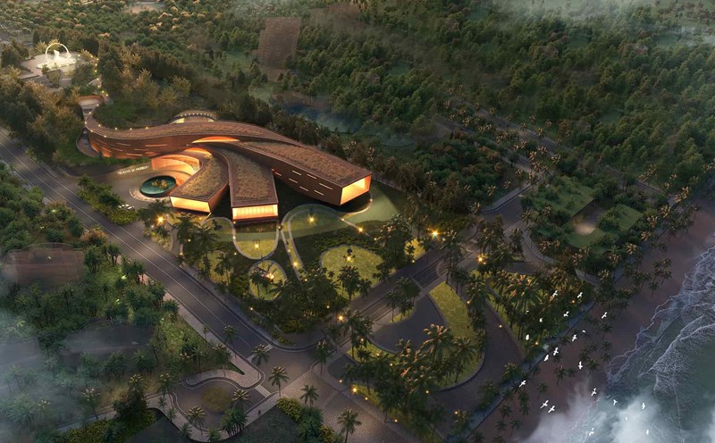 The Truong Sa Museum is inspired by the Gec Ma Soldier Memorial Site, where the underground space with 64 flowers symbolizes the soldiers who sacrificed for the Fatherland. Photo: Huu Long