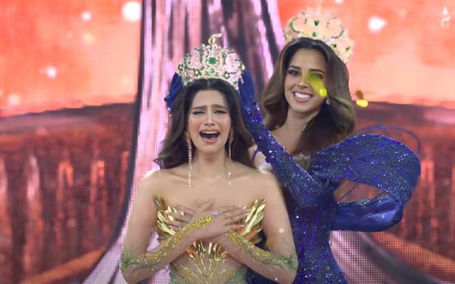 Rachel Gupta when receiving the crown. Photo: Miss Grand International