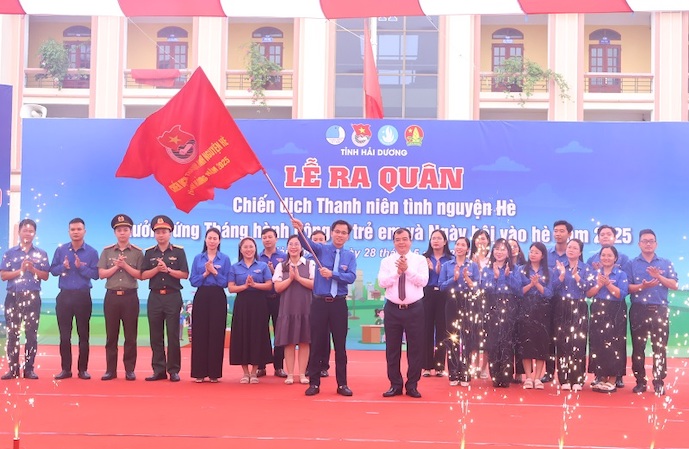 Hai Duong youth volunteers in the summer of 2025. Photo: Hai Duong Provincial Portal