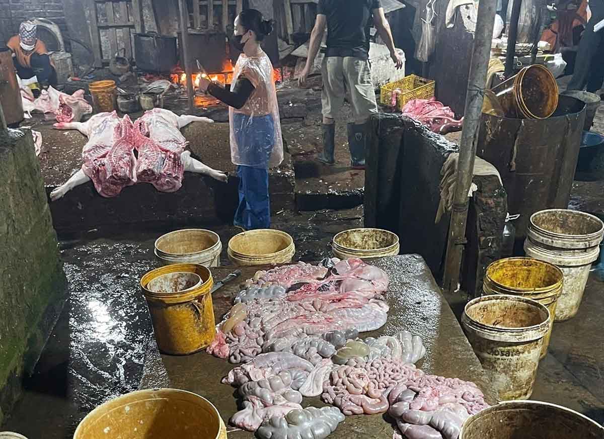 Cơ sở giết mổ lợn của hộ gia đình ông Nguyễn Tiến Mạnh. Ảnh: Công an tỉnh Hà Nam