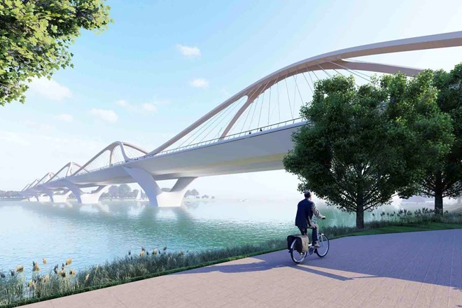 Perspective of Tran Hung Dao Bridge (Hanoi). Photo: Design Unit
