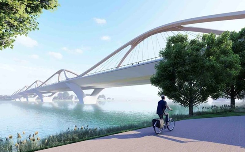 Perspective of Tran Hung Dao Bridge (Hanoi). Photo: Design Unit