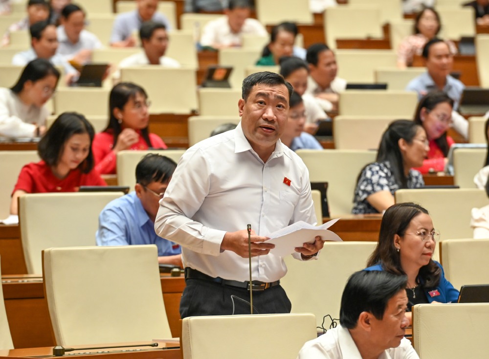 National Assembly delegate Thach Phuoc Binh speaks. Photo: Pham Dong