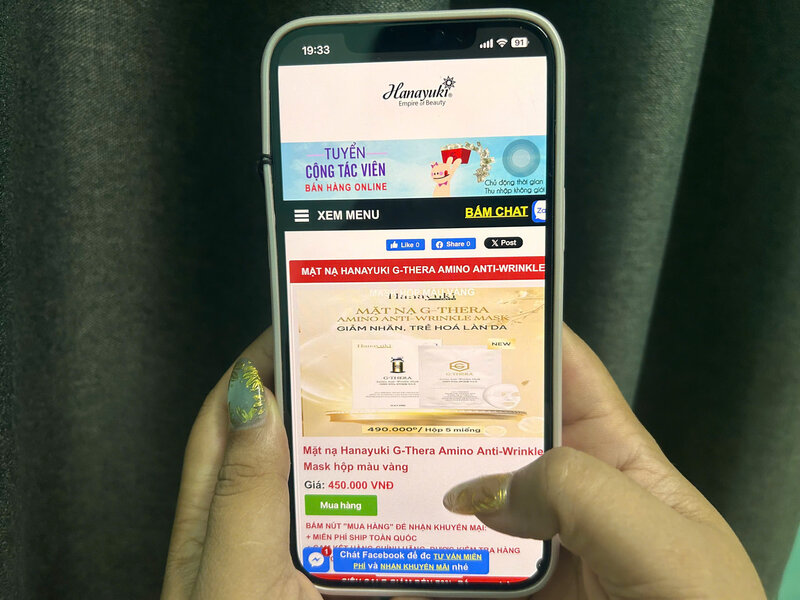 VB Group, with Doan Di Bang's husband as legal representative, announced the recall of the Thera Amino Anti-Wrinkle Mask mask product. Photo: Ha May