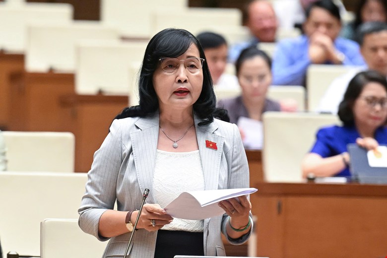 Dai bieu Tran Thi Thu Dong phat bieu. Anh: Pham Dong