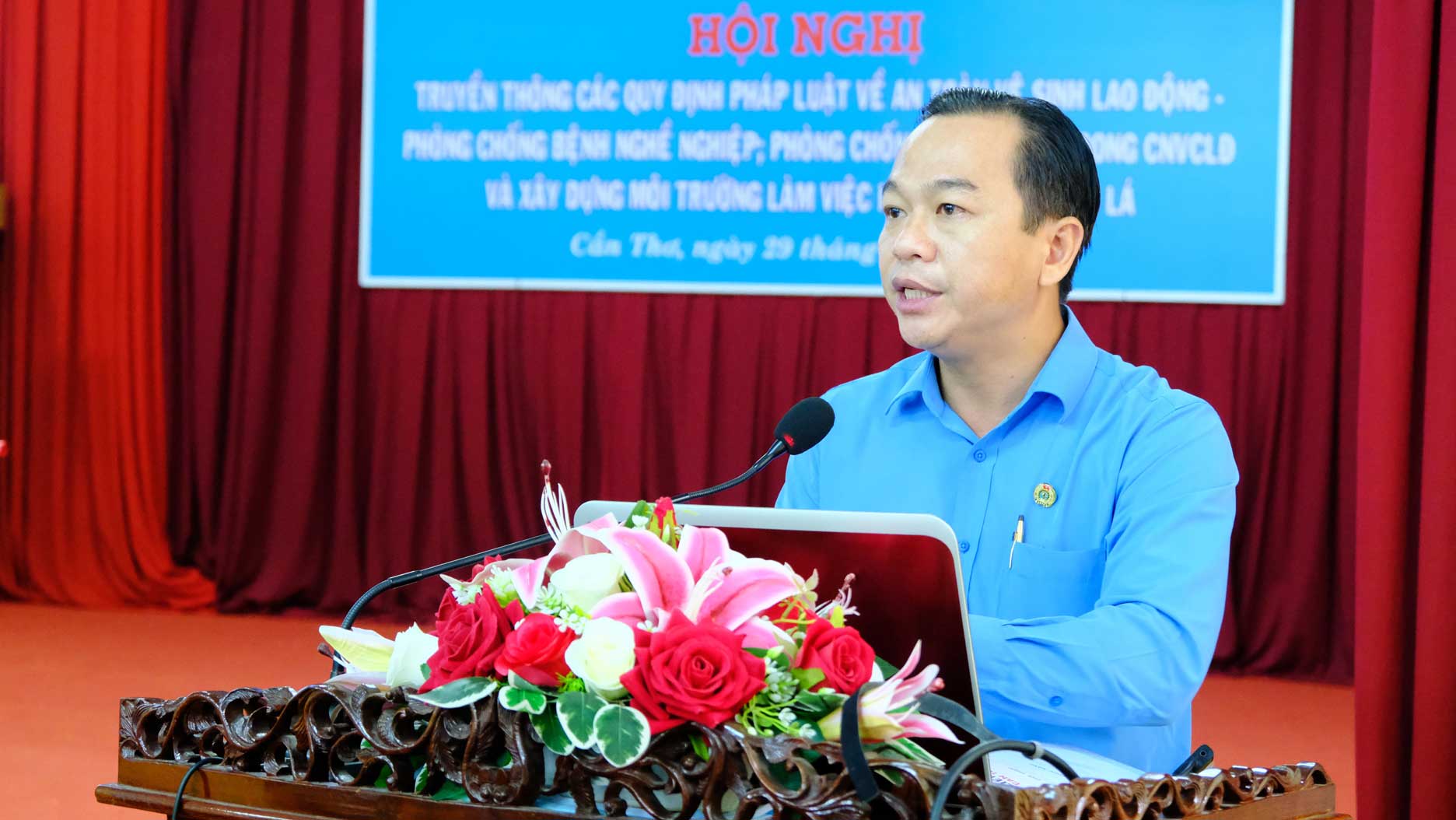 Pho Chu tich LDLD TP Can Tho Nguyen Ngoc Tan phat bieu. Anh: My Ly