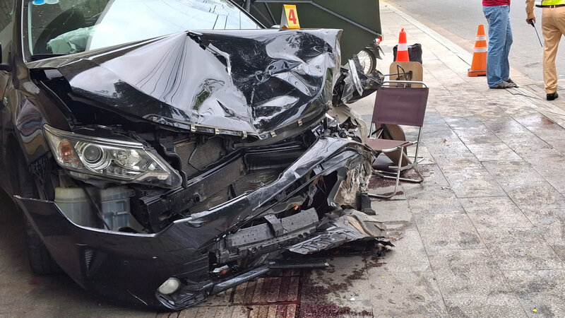Scene of the accident on Phan Boi Chau Street, Quang Ngai City. Photo: Vien Nguyen