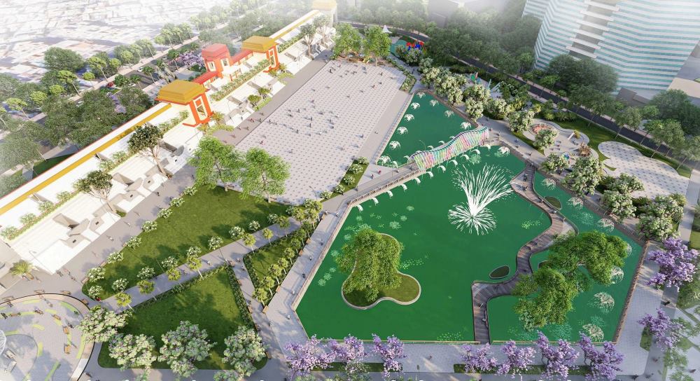  Phoi canh truong dua voi cac tuyen duong giup hinh thanh khu lien hop the thao phuc vu Dai hoi The thao toan quoc nam 2026. Ảnh: Anh Tu