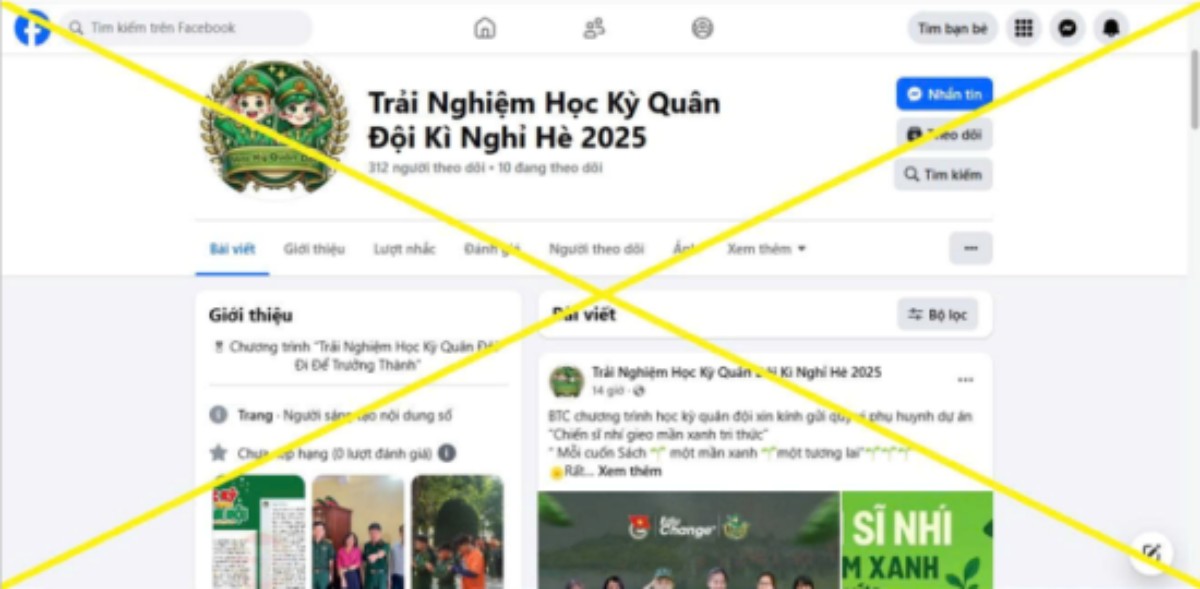 Công an tỉnh Hà Nam cảnh báo lừa đảo khóa học kỹ năng học kỳ công an, trại hè quân đội. Ảnh: Công an tỉnh Hà Nam