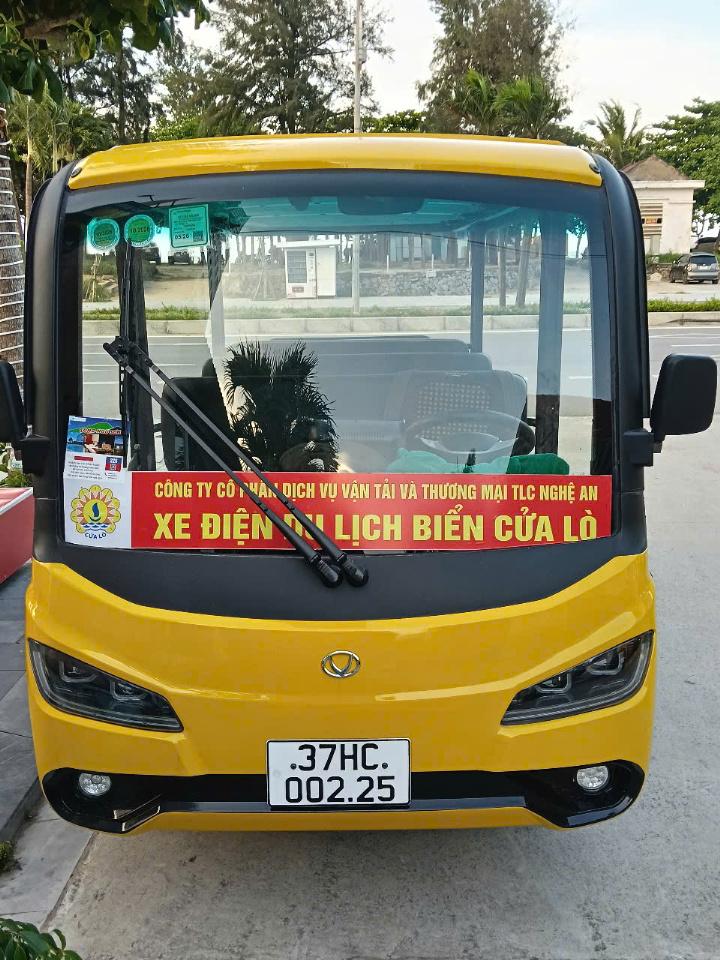 Xe dien 4 banh da co day du cac thu tuc luu hanh cua Cong ty Co phan Dich vu Van tai va Thuong mai TLC Nghe An. Anh: Quang Dai