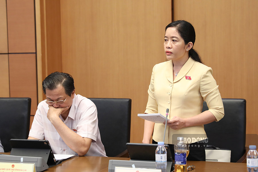Dai bieu Le Thi Thanh Xuan noi ve quan ly hoat dong day them, hoc them. Anh: To The