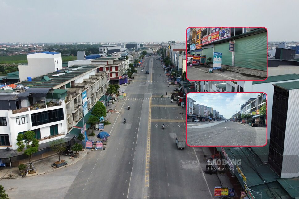 On May 28, the reporter recorded a series of stores in Tho Tang town "closed doors and bolts". Photo: To Cong.
