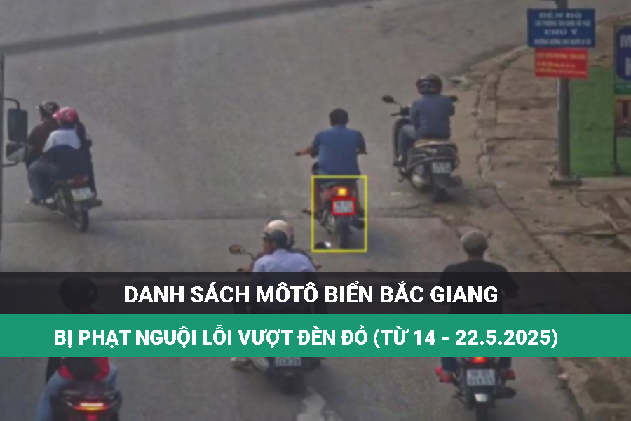 The owner of the Bac Giang sea motorbike below went to the police to handle the fine for running a red light