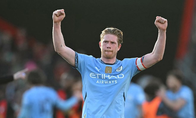 De Bruyne made his final mark at Man City. Photo: AFP