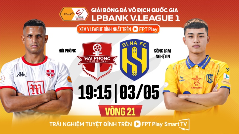 Hai Phong meets Song Lam Nghe An in round 21 of V.League 2024-2025. Photo: FPT Play