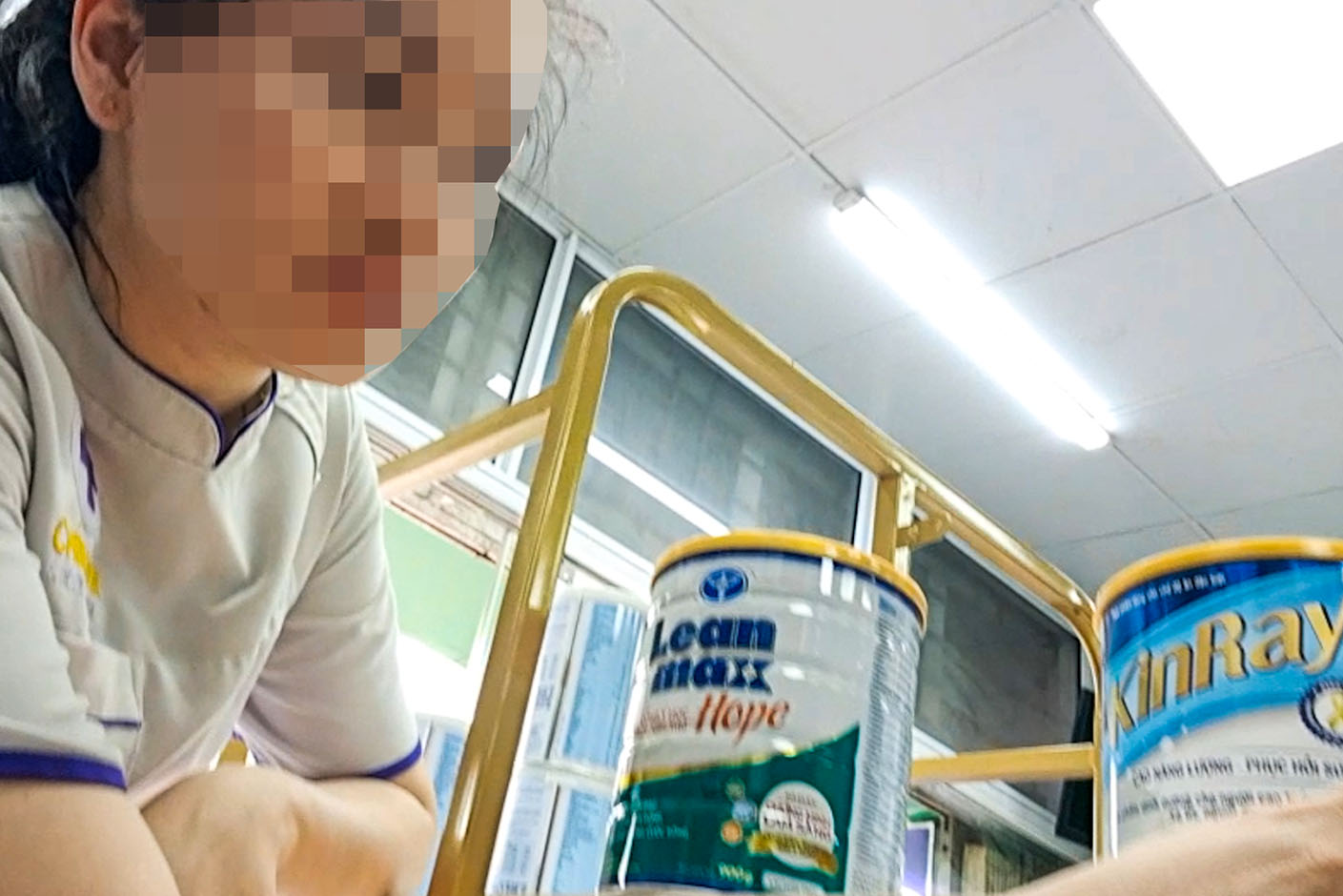 Self-proclaimed milk surrounds K Hospital. Photo: Reporter Group