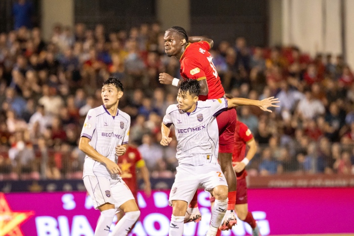 Hong Linh Ha Tinh continues to chase the top 3 after round 21 of V.League. Photo: Xuan Thuy