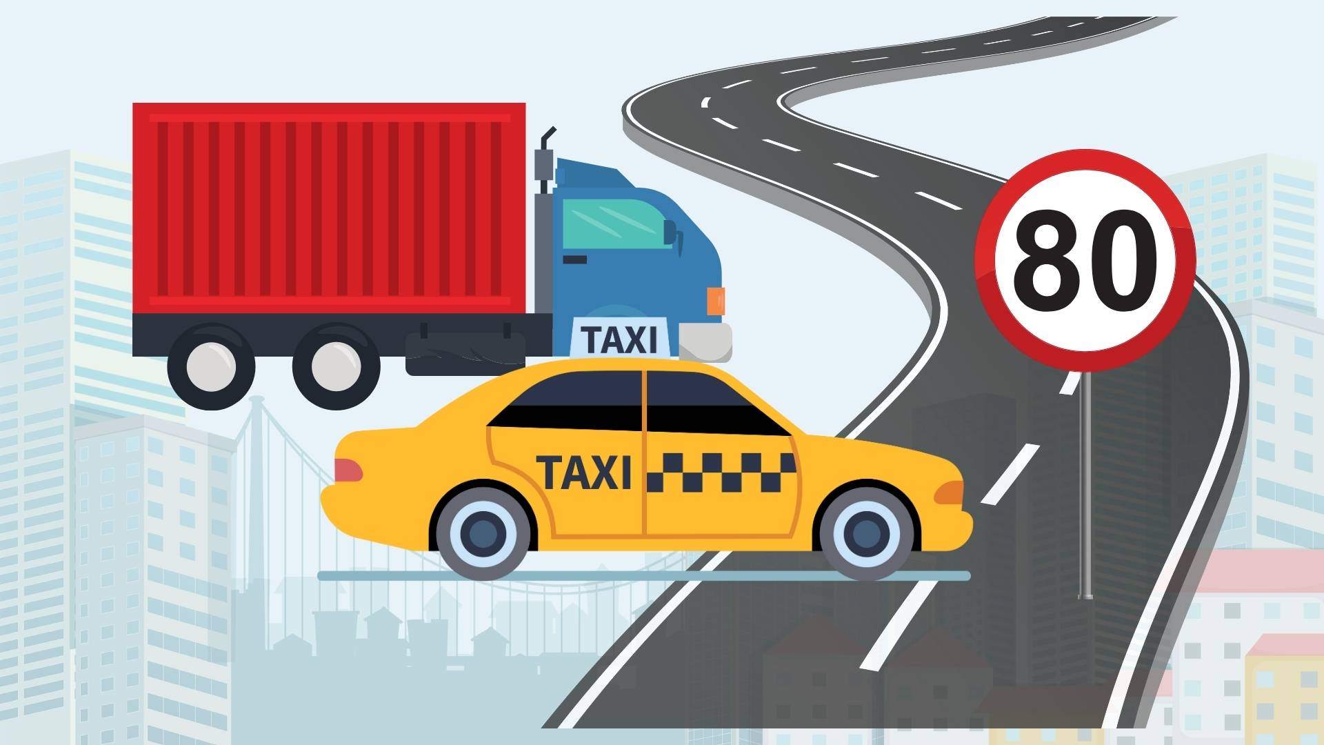 La multa por conducir un coche a exceso de velocidad en la calle. Diseño por el artista britanico