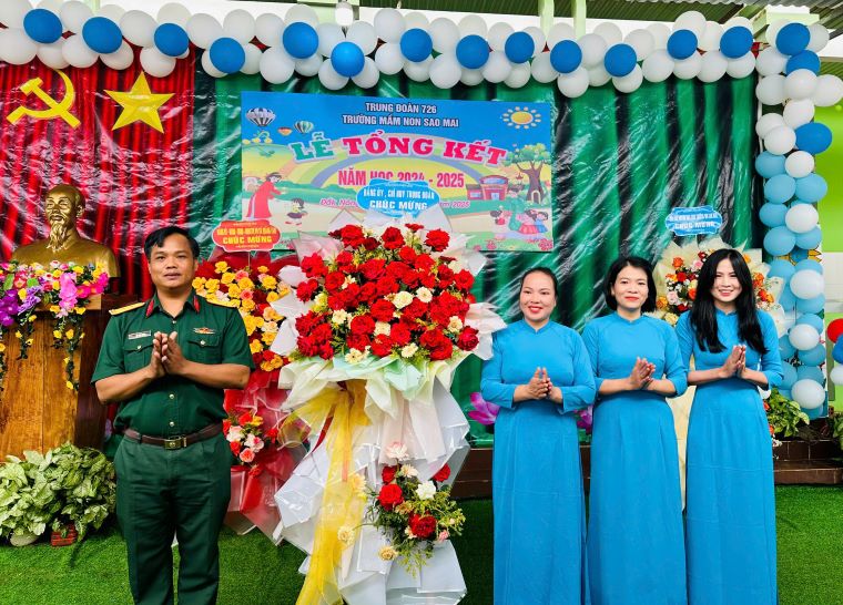 Lễ tổng kết năm học tại Trường mầm non Sao Mai. Ảnh: Hồng Thắm